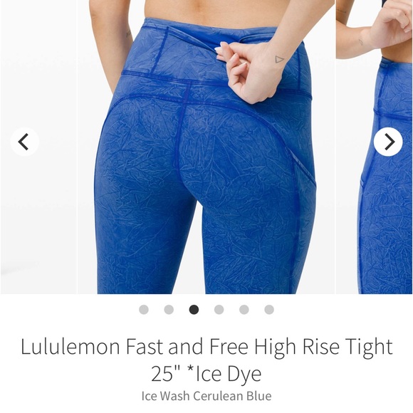 Lululemon Fast and Free High Rise Tight
25" *Ice Dye Ice Wash Cerulean Blue 4 - Picture 15 of 15